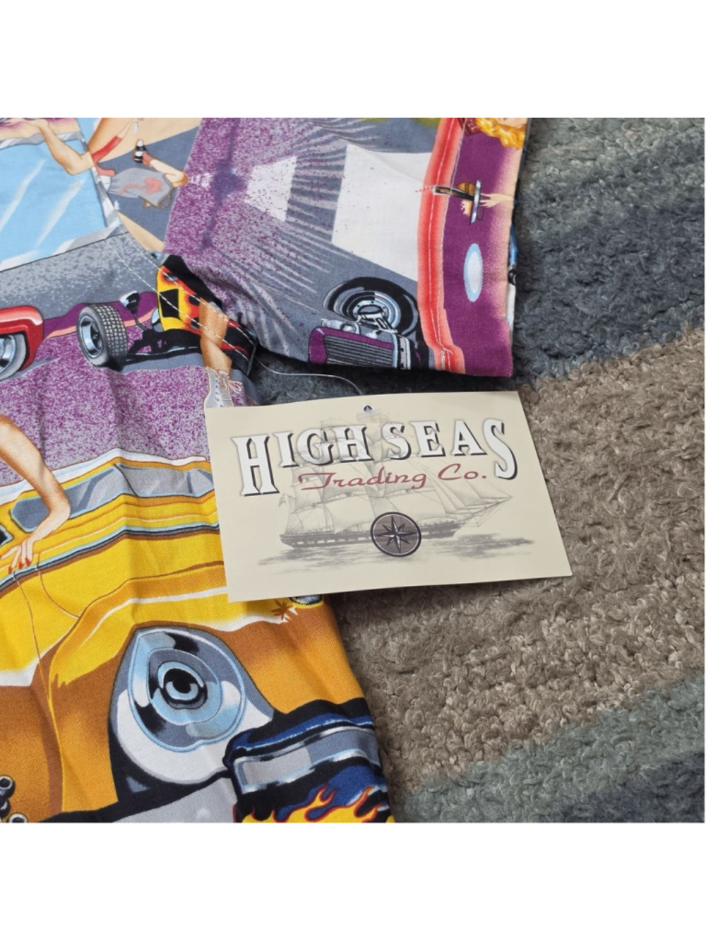 High Seas Trading Co Shirt Mens L Hot Rod Pin Up USA Made Rockabilly - Picture 3 of 8